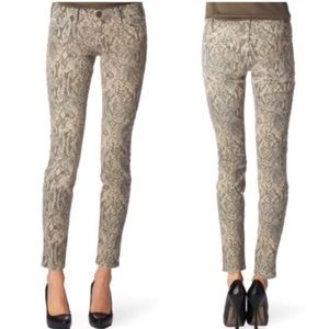 Current/Elliott‎ Skinny Ankle Canvas Animal Jeans Women’s Sz 27
